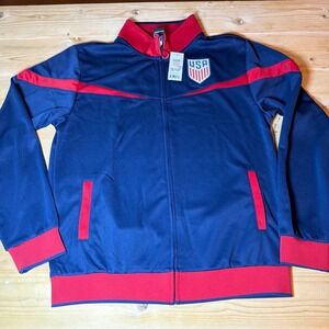 US Soccer Icon Sports Mens XL Track Jacket Navy Red Full Zip USA39TJ-N New